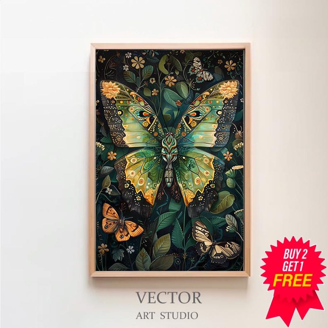 Inspired Butterfly Art Print Butterfly Print Butterfly Wall Art Butterfly Decor Gift Large Wall Art