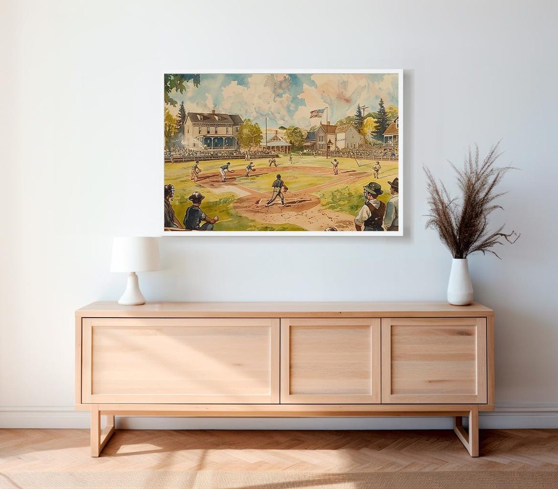 Baseball Print Vintage Prints Sports Poster Baseball Fan Gift Vintage Baseball Art Ball Bat Glove - Image 2