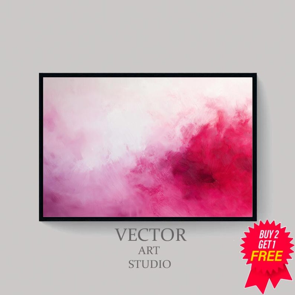 Blush Pink To Magenta Dreamy Abstract Color Field Wash Poster - Image 4
