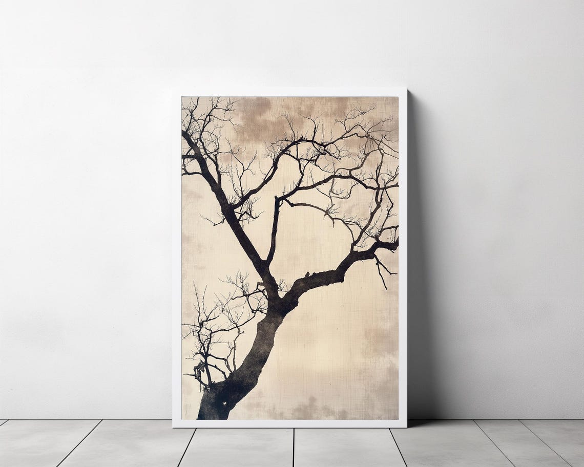 Wabi Sabi Wall Art Wabi Sabi Abstract Tree Art Neutral Print Wabisabi Texture Print Modern Neutral Print - Image 3