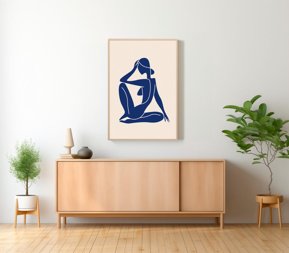 Henri Matisse Nu Blue Woman Body Line Female Art Gift Idea Modern Room Decor Scandinavian Style Minimalist Wall Art - Image 2