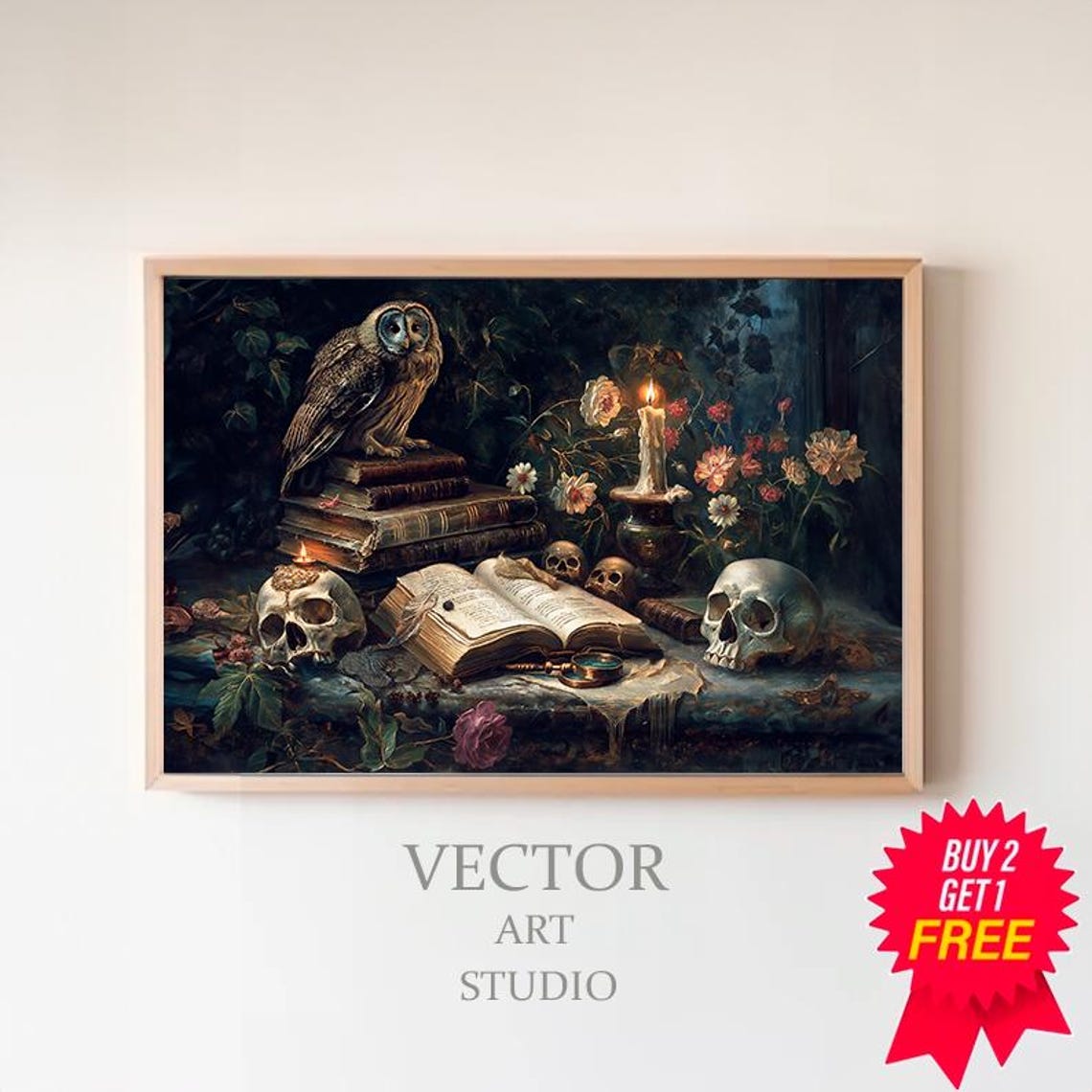 Vintage Still Life Painting Dark Academia Vintage Art Gothic Art
