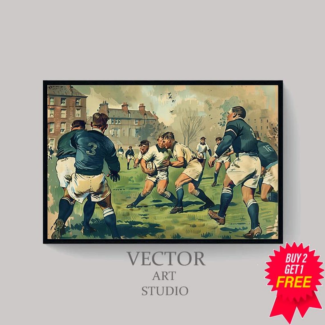 Football Print Football Art Football Posters Sport Art Prints Football Art Prints Football Wall Art Wall Art - Image 4