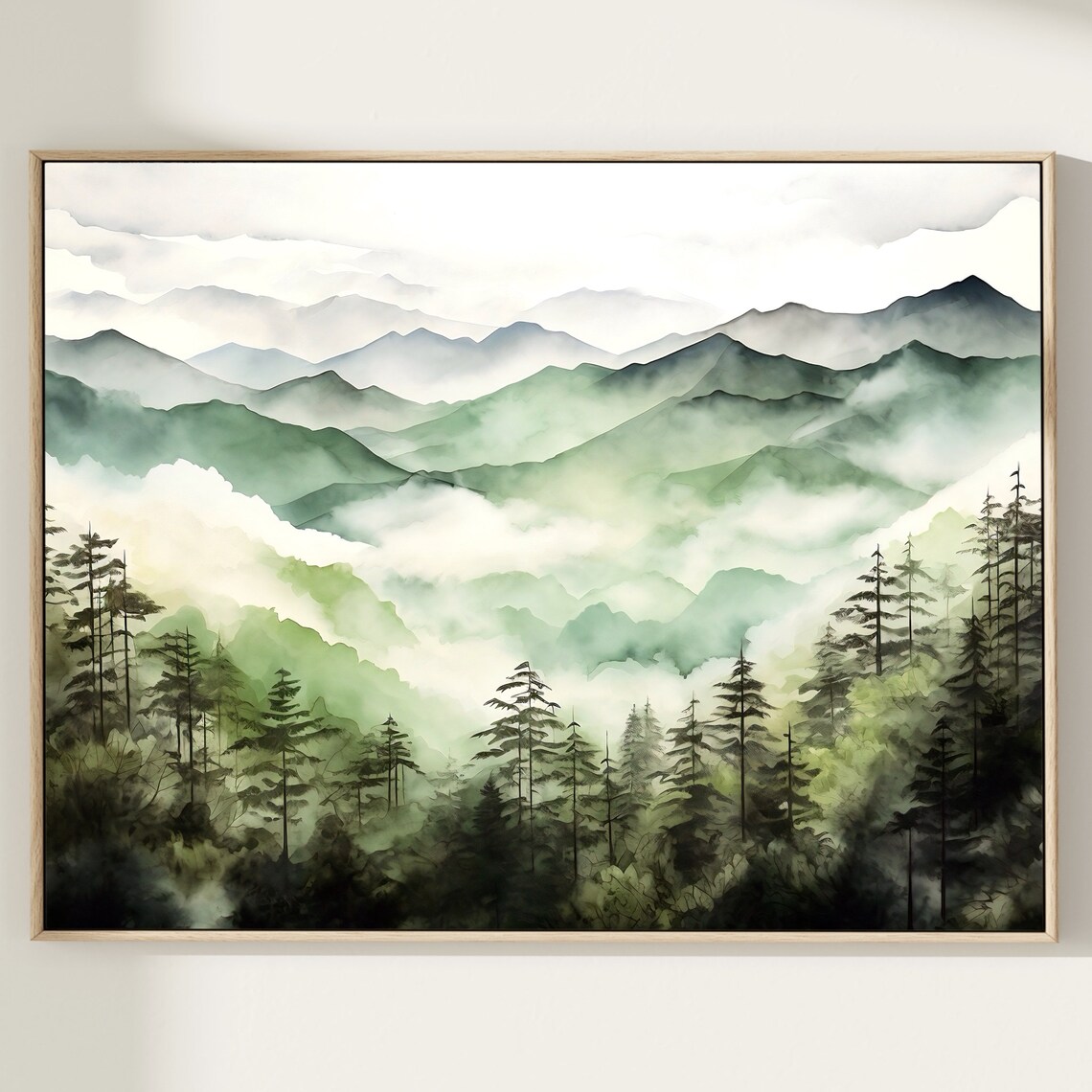 Great Smoky Mountains National Park Painting, Art Print