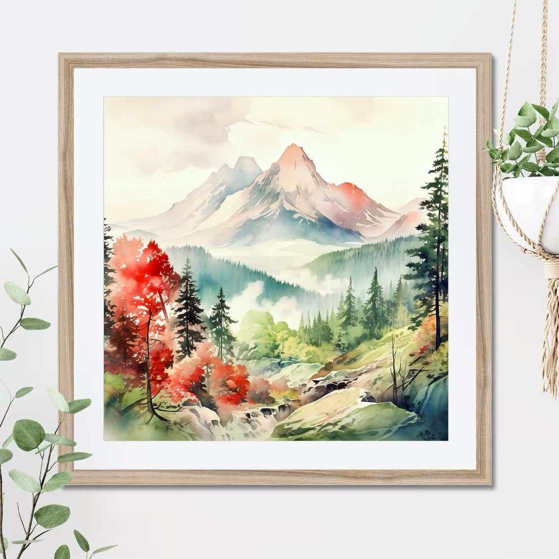 Colorado Art Print Rocky Mountain Wall Art Green And Red Landscape Painting Gift For Mom Scenery Art Home Decor Gift Nature Lover Gift - Image 3