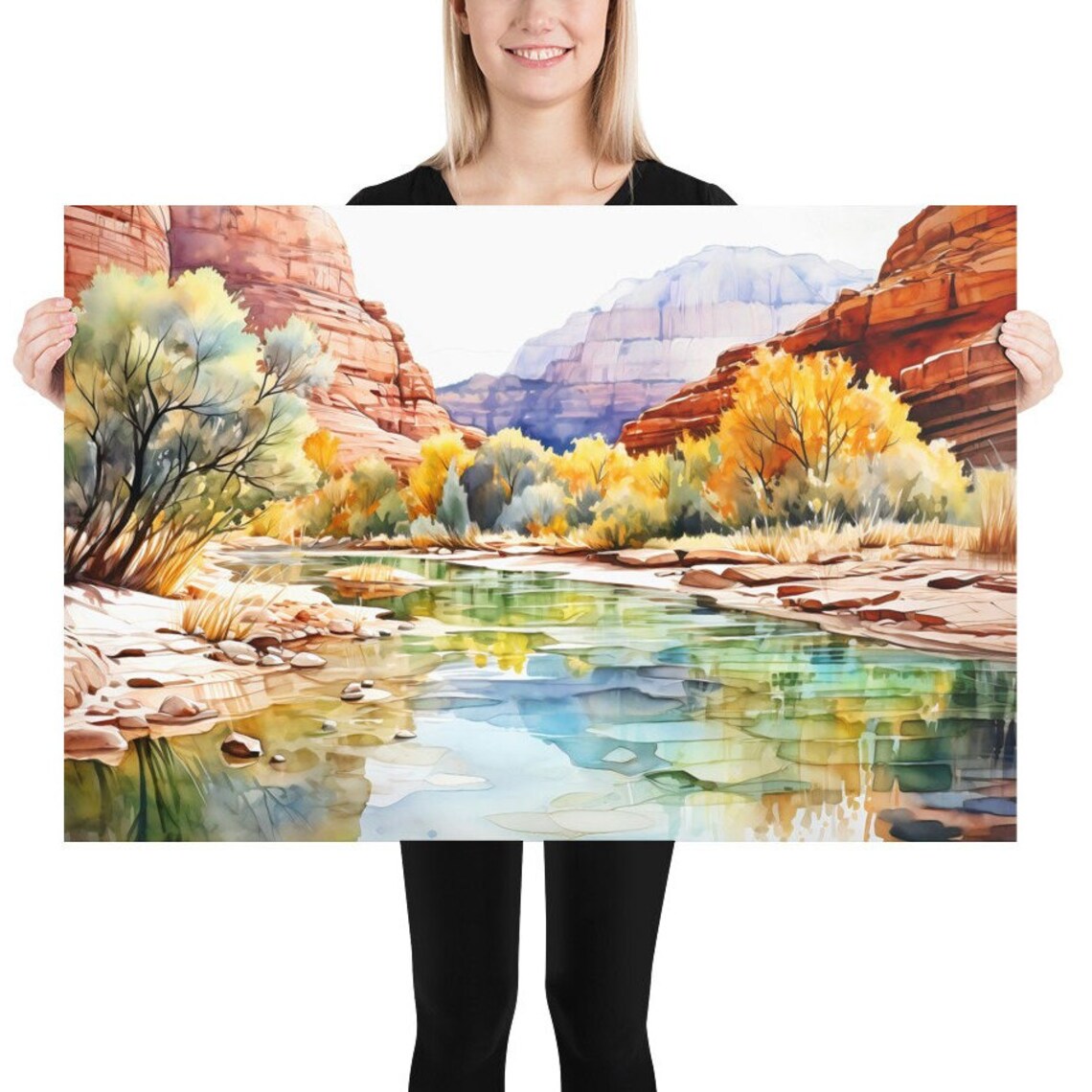 Zion National Park Travel Poster, Watercolor Art Print - Image 2