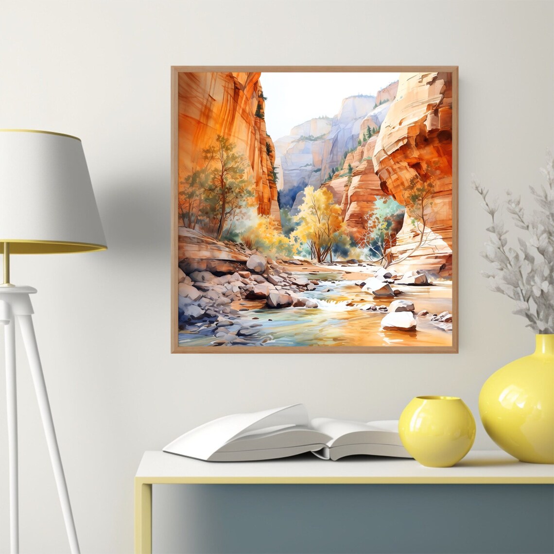 Zion National Park Utah Watercolor Art Print - Image 2