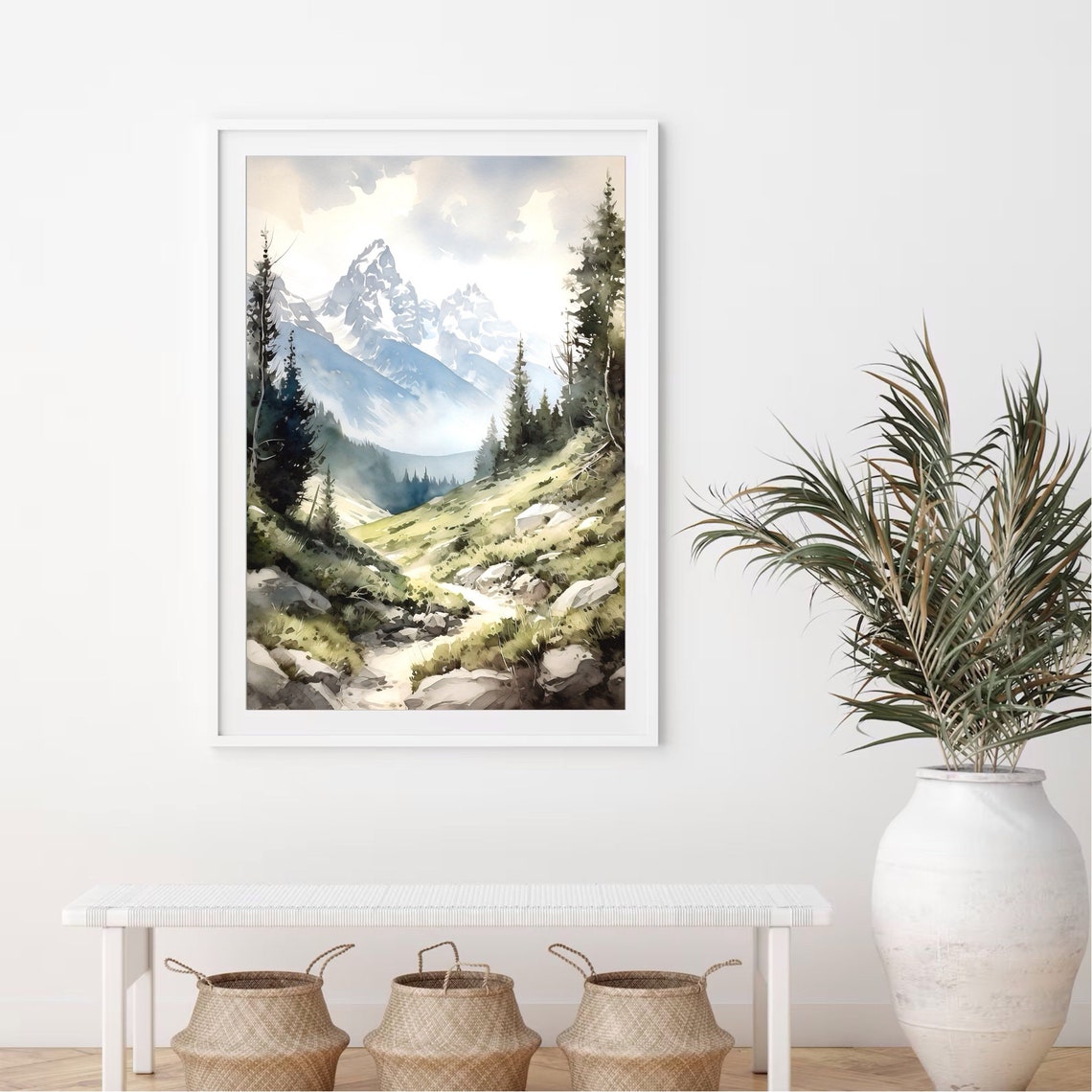 Grand Teton Art Print Grand Tetons National Park Watercolor Print Mountain Wall Art National Park Art Mountain Print Home Decor Gift - Image 3
