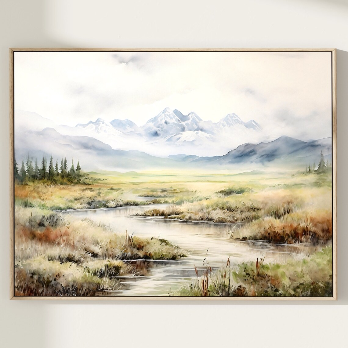 Denali National Park Travel Poster, Watercolor