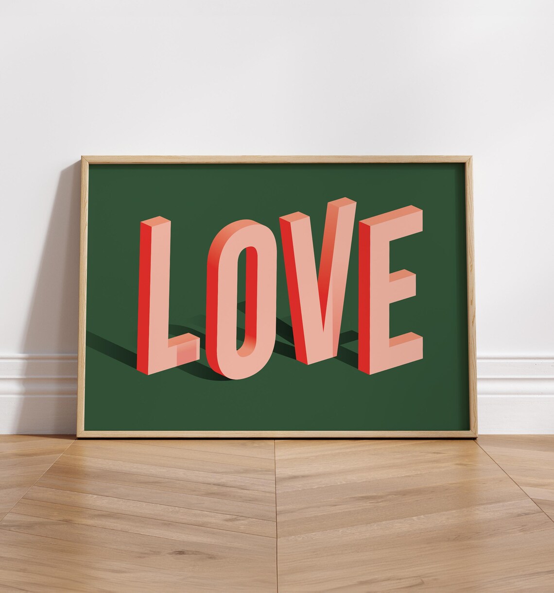 Love Poster, 3D Typography Romantic Wall Print