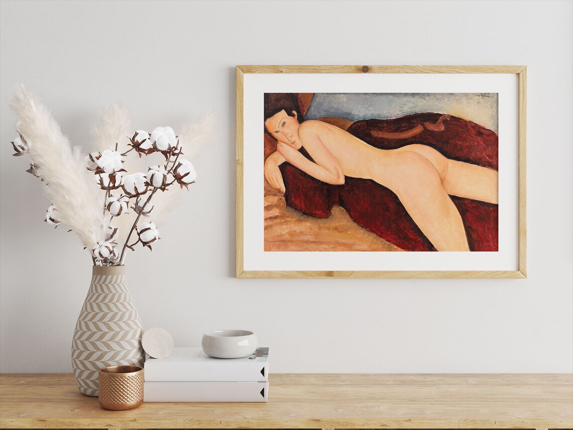 Amedeo Modigliani Reclining Nude Elegant Modernist Woman Painting Poster - Image 2