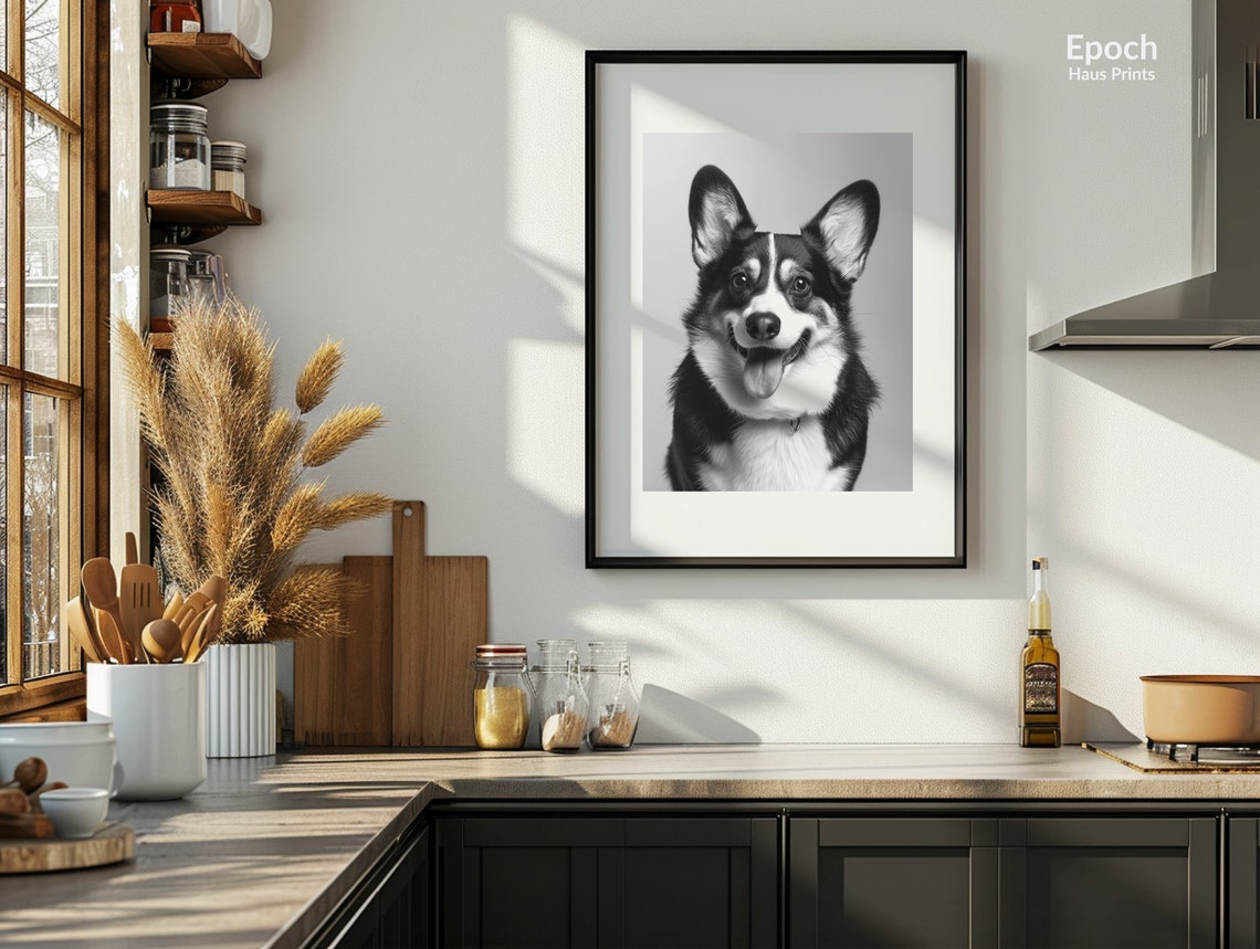 Corgi Photo Prints Black And White Photo Of Corgi Puppy Photo Of Puppies Dog Lover Gifts Instant Print - Image 3