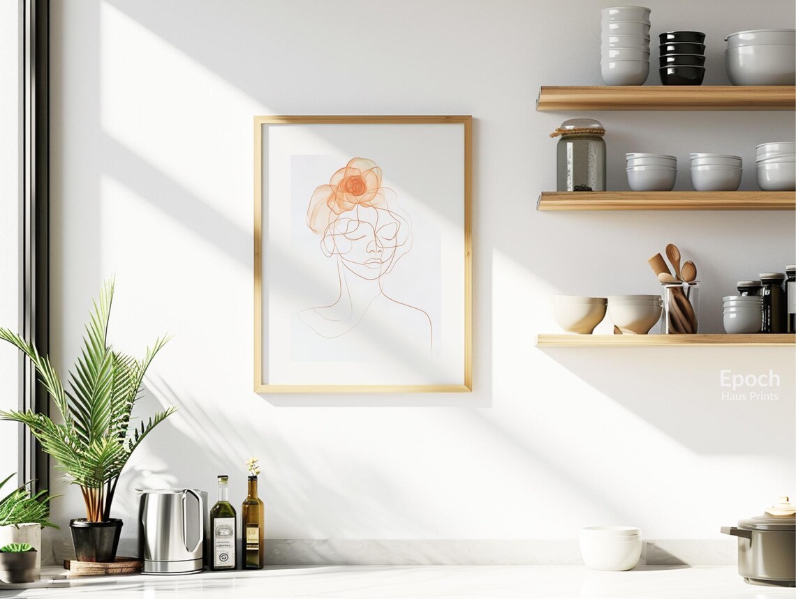 Abstract Drawing Of Woman, Minimalist Line Art - Image 2