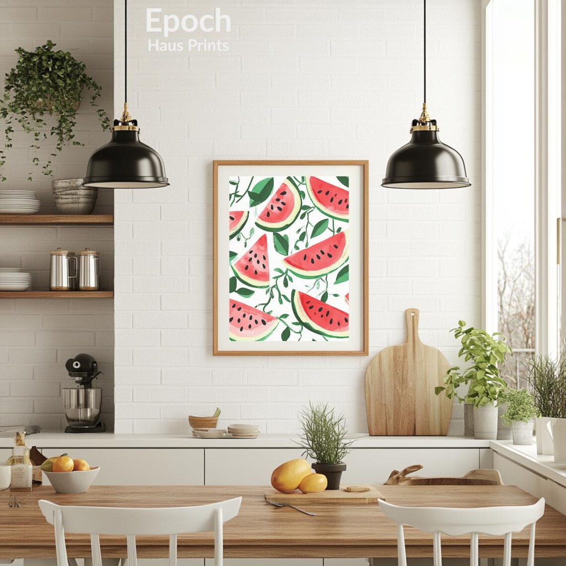 Watermelon Illustration, Fruit Kitchen Art Print - Image 3