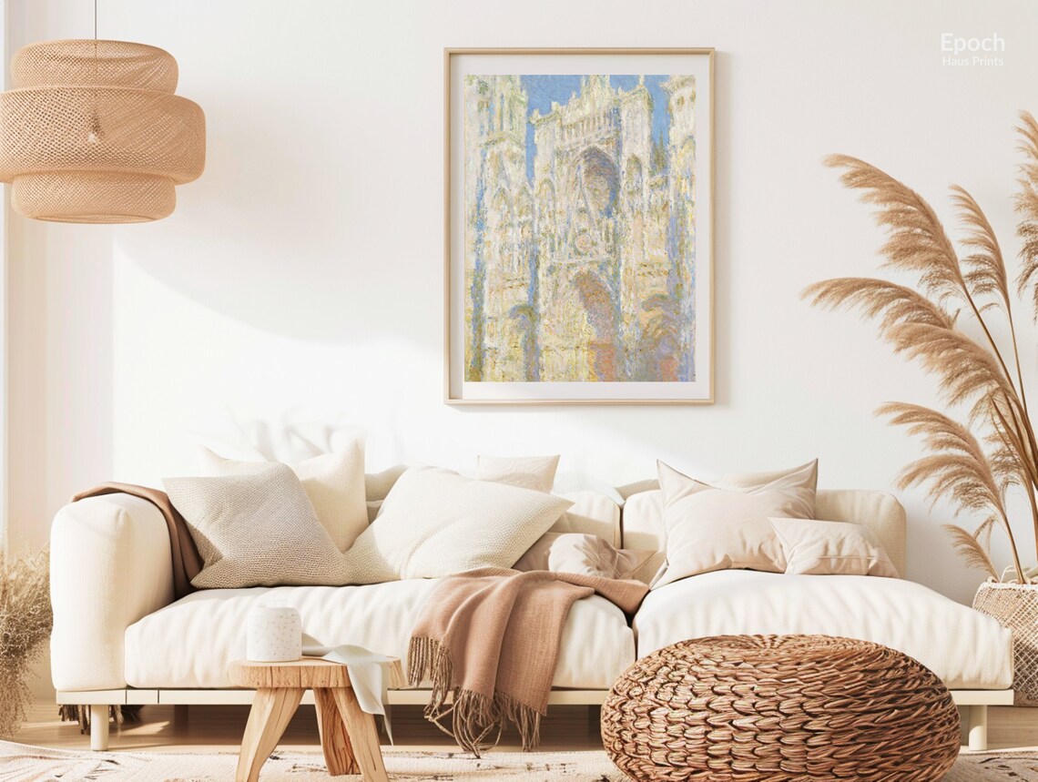 Claude Monet's Rouen Cathedral, Impressionist Poster - Image 3