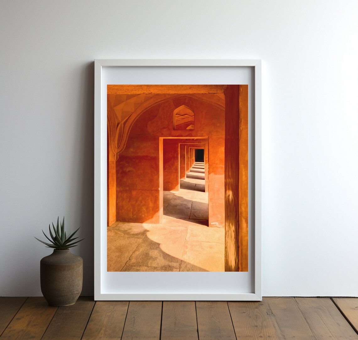 Taj Mahal Sunset Photography, India Travel Poster