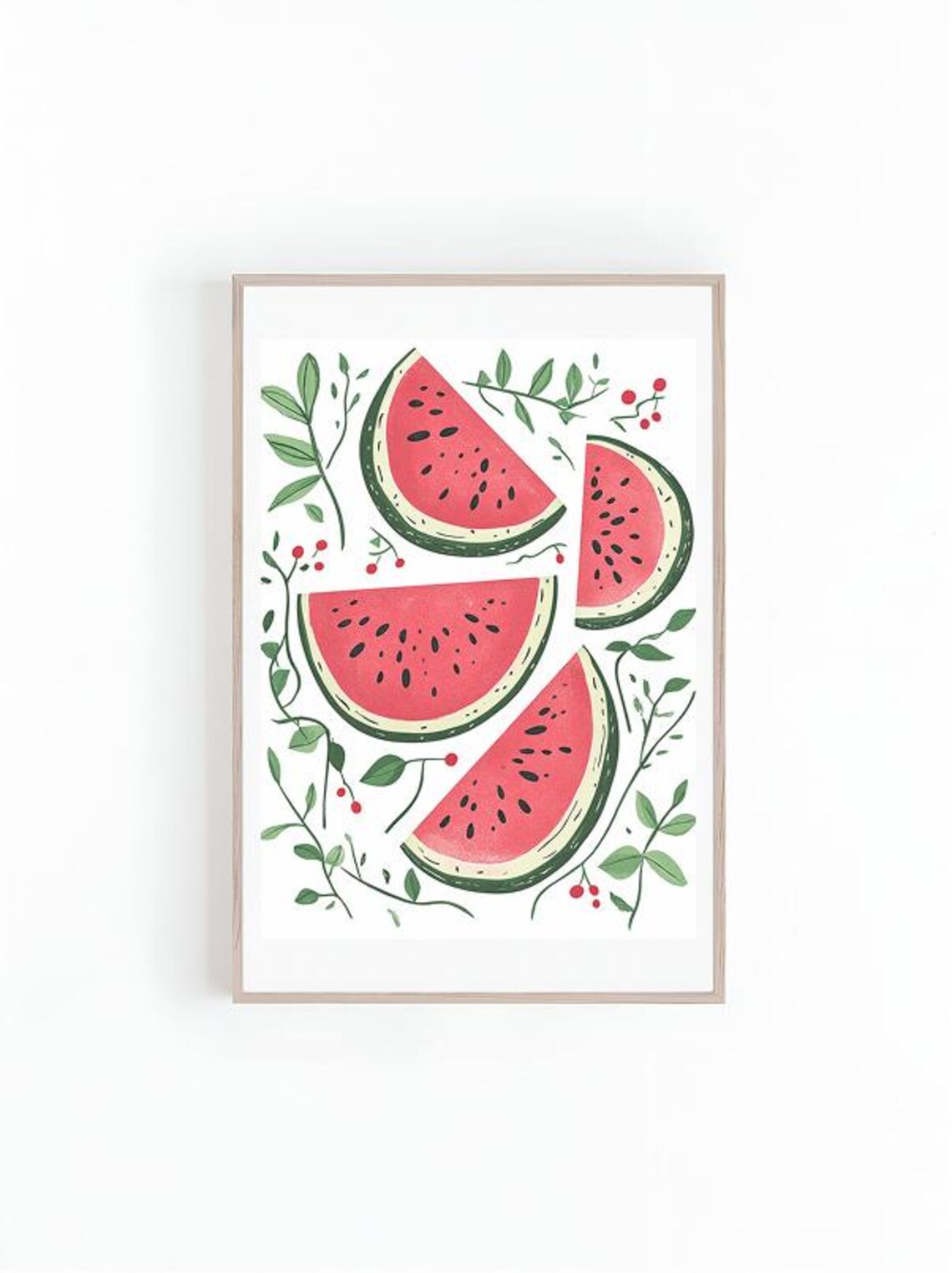 Watermelon Illustration, Botanical Kitchen Art Print