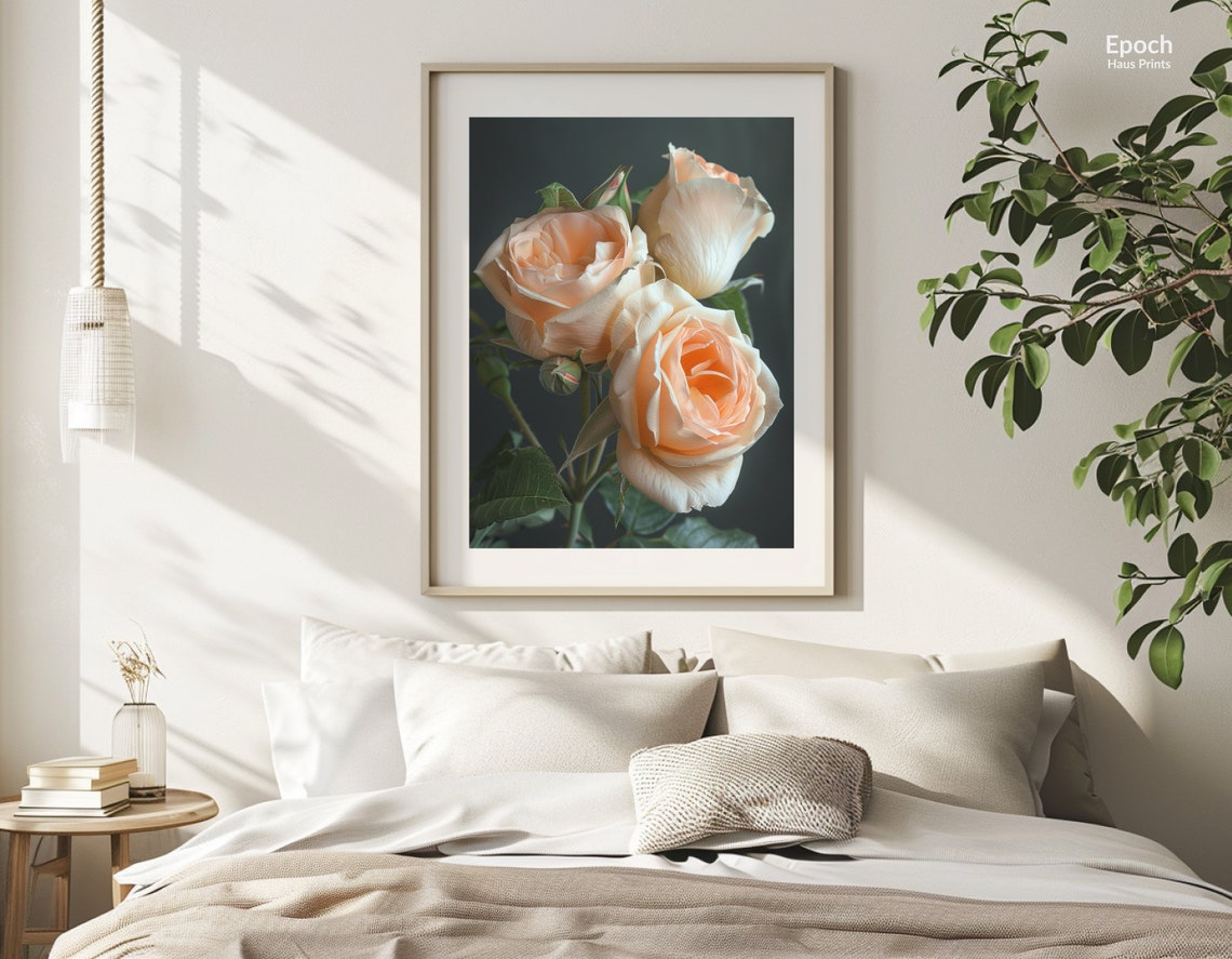 White Rose Bouquet Floral Art Print for Walls - Image 2