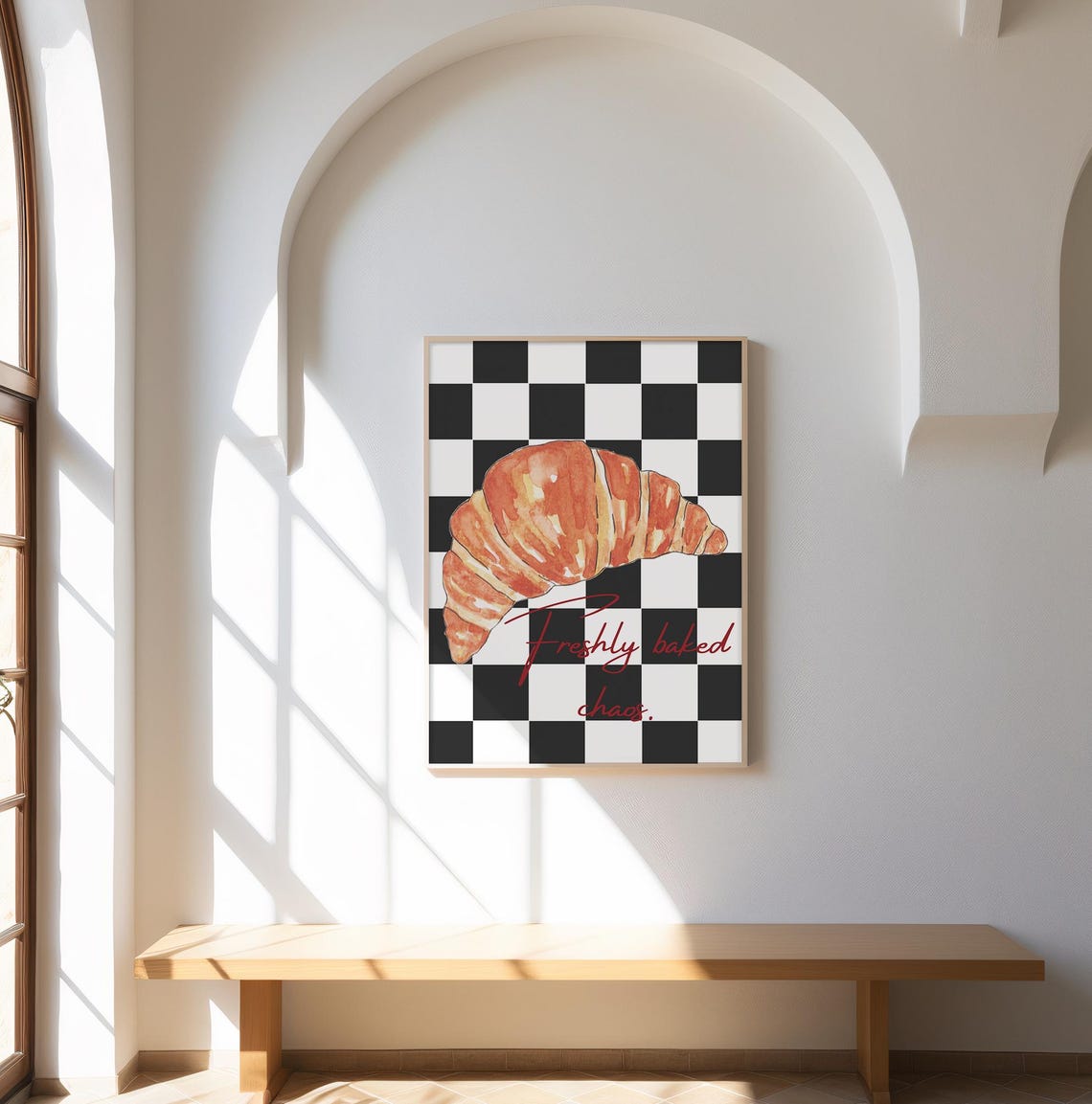 Croissant Retro Poster, Quirky French Pastry Decor - Image 3