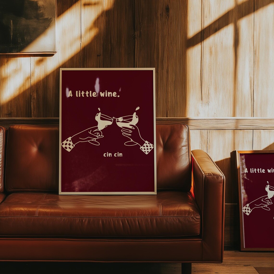 A Little Wine, Minimalist Bar Decor Poster - Image 3