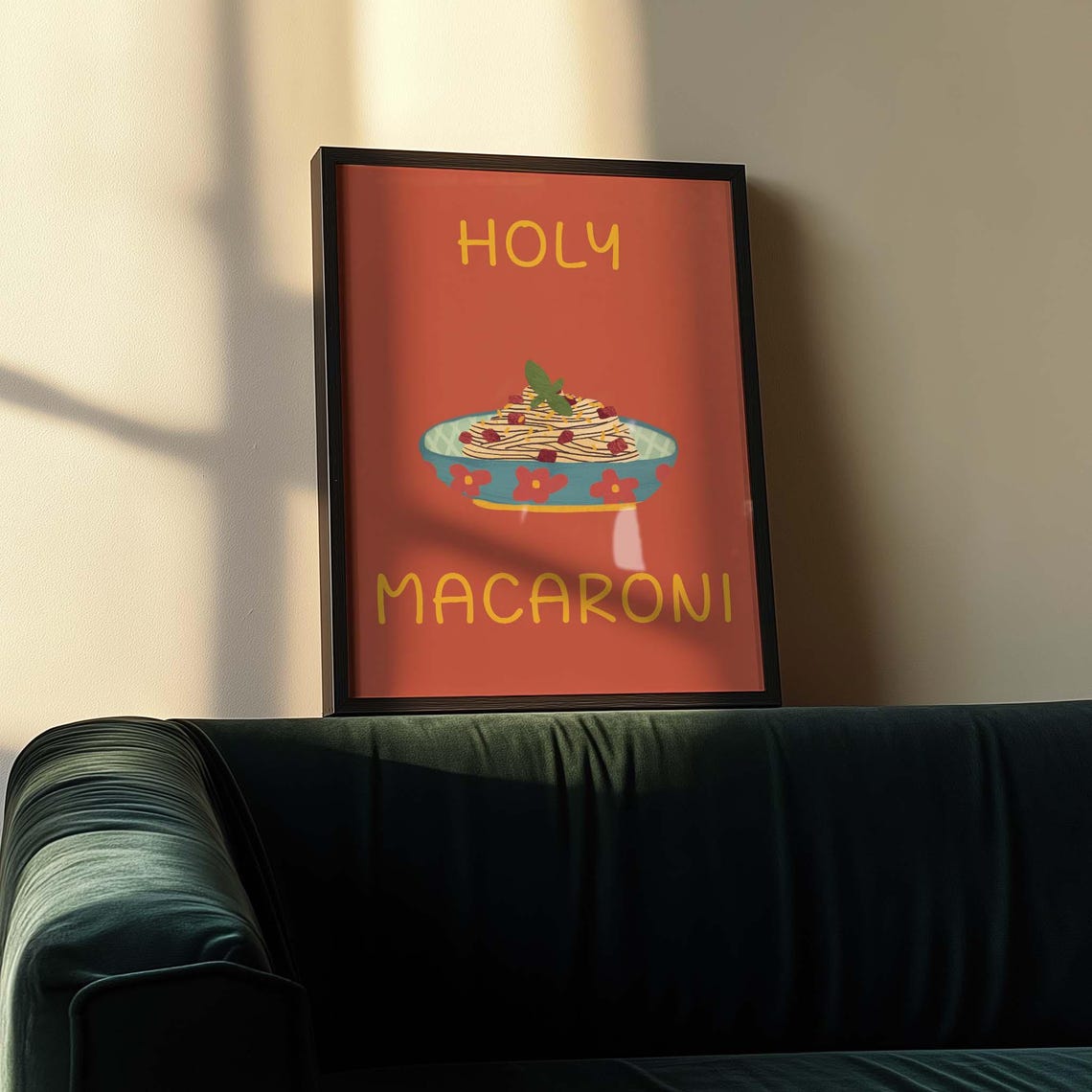 Holy Macaroni, Funny Pasta Kitchen Art Print - Image 3