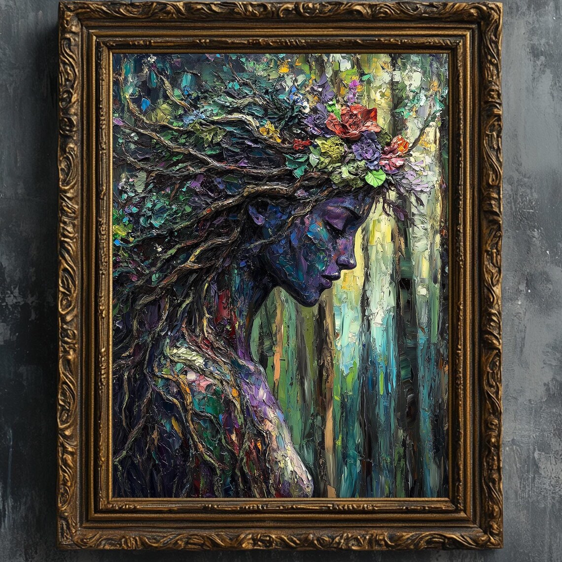 Gaia Blue Mother Earth Goddess Forest Art Print - Image 7