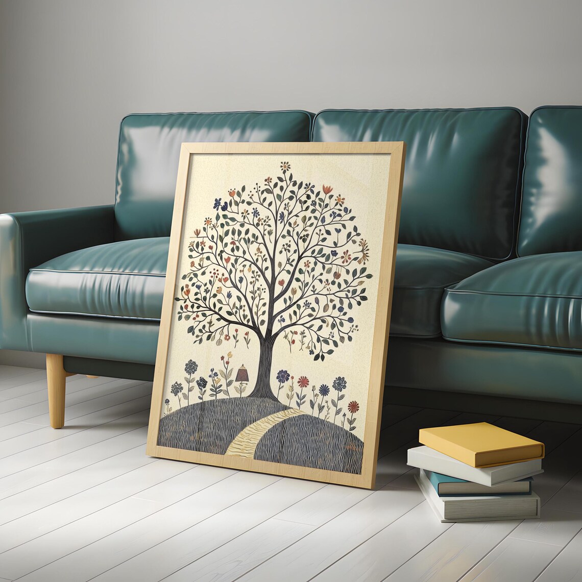 Cool Tree Folk Art Botanical Poster Print - Image 4