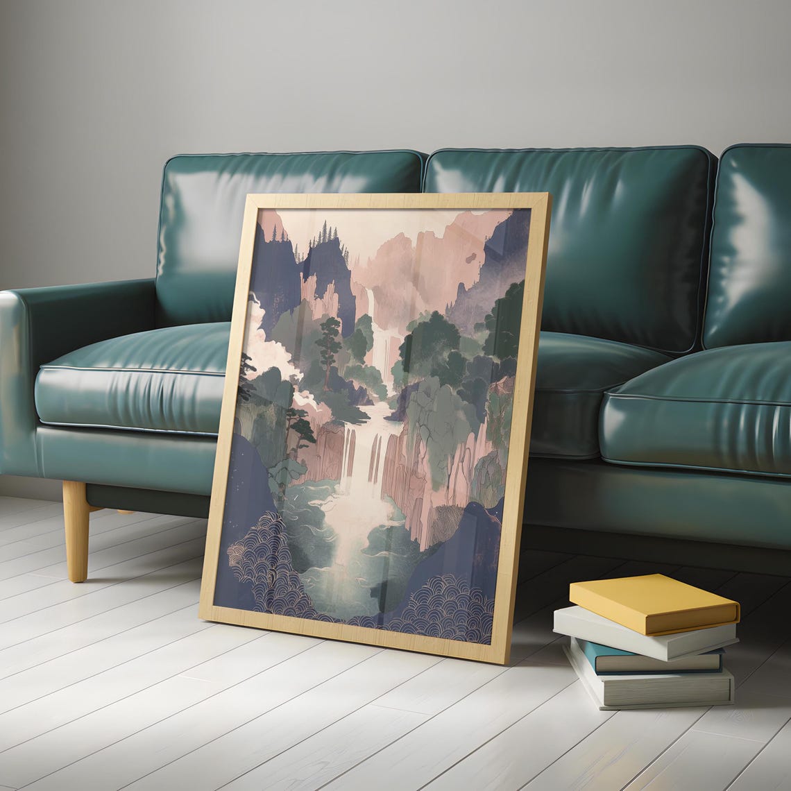 Japanese Ikigai Ukiyo E Print Waterfall Painting Poster Masculine Wall Hanging Art Traditional Japanese Artwork - Image 4