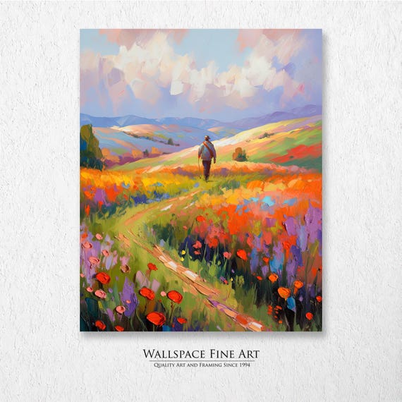 Afternoon Hike Mountain Countryside Landscape Painting Wall Art Dcor Print Wallspace Fine 30043