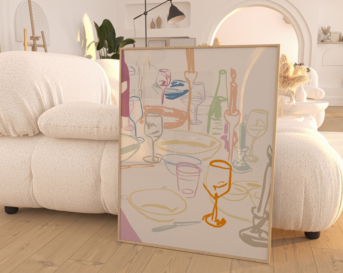 Dinner Party Retro Food and Drinks Poster - Image 4