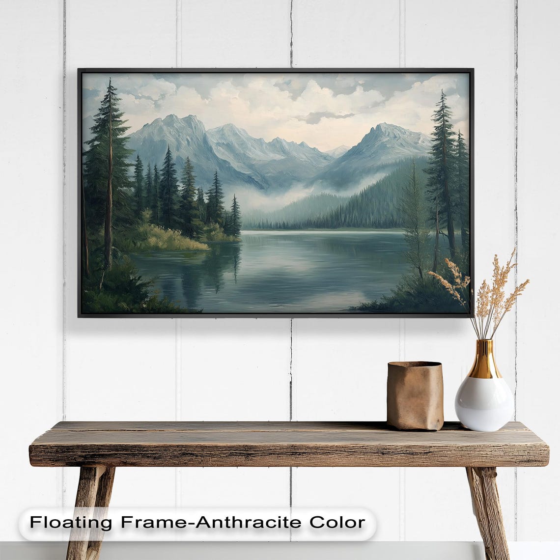 Mountain Lake - Serene Landscape, Rustic Decor