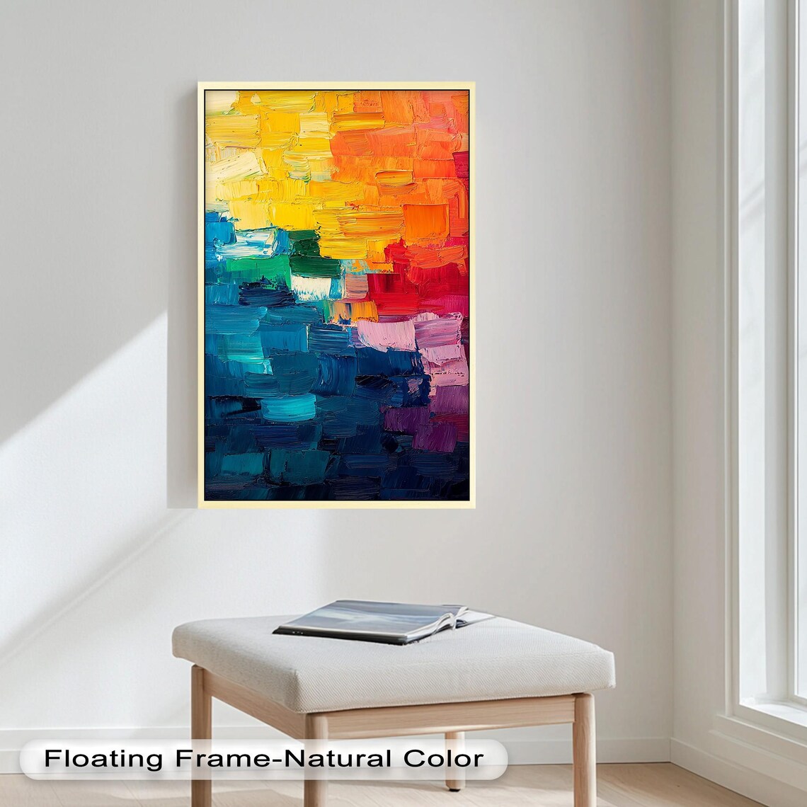 Rainbow Color Block Bold Abstract Vertical Print - Image 4