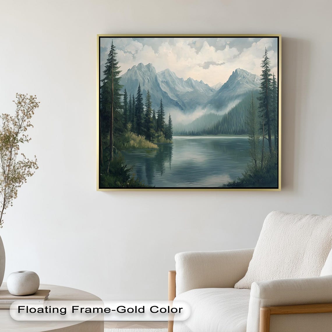 Mountain Lake - Serene Landscape, Rustic Decor - Image 2
