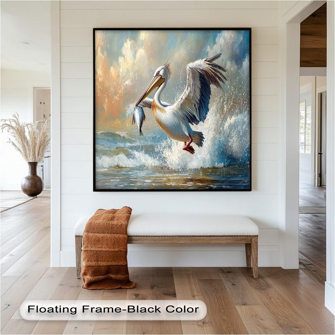 Pelican Catching Fish, Coastal Wildlife Scene - Image 3