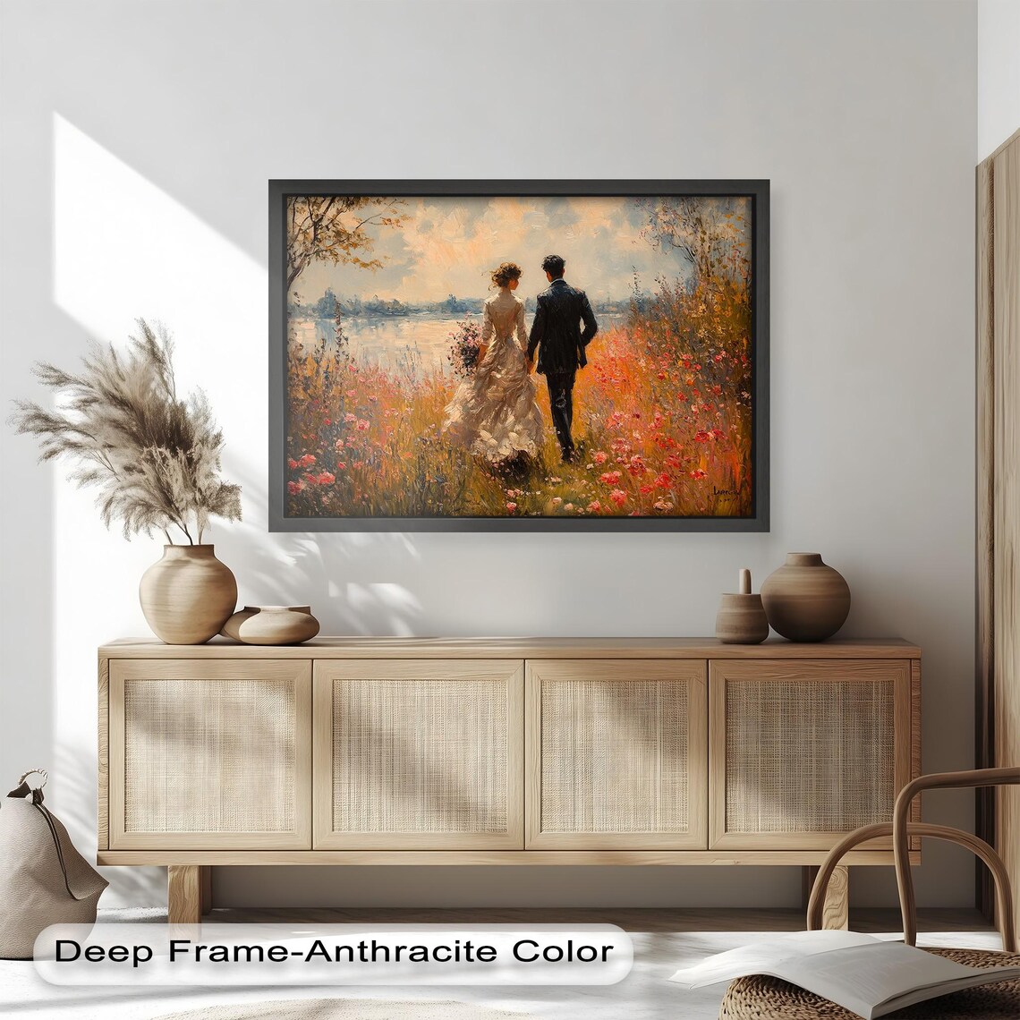 Romantic Walk In Field - Rustic Landscape Art Print - Image 4