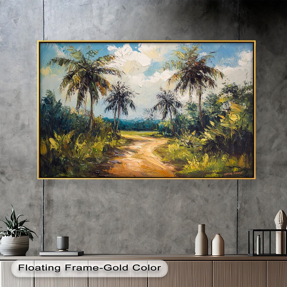 Tropical Landscape, Palm Tree Forest Art Print - Image 4