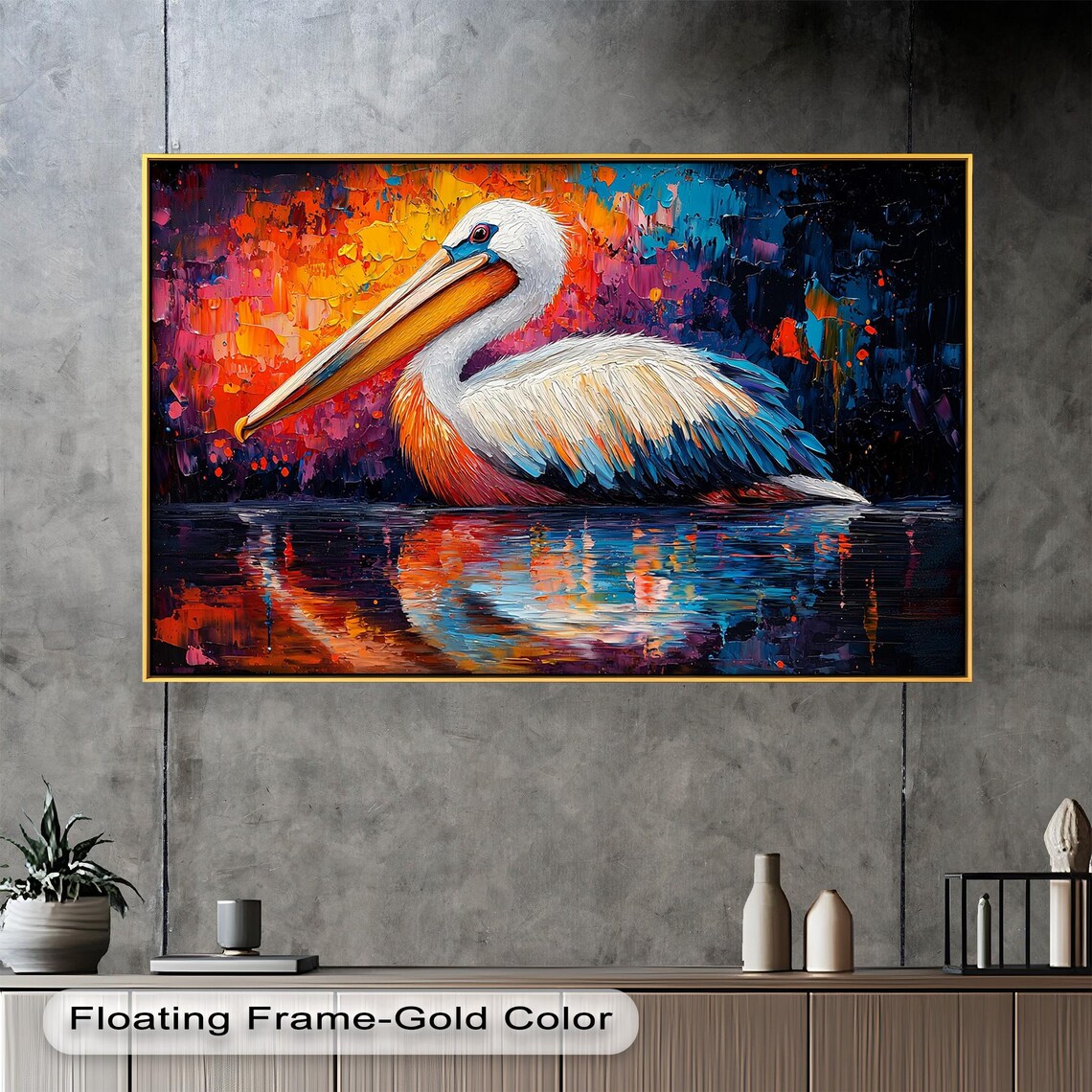 Colorful Pelican - Vibrant Wildlife Painting - Image 4