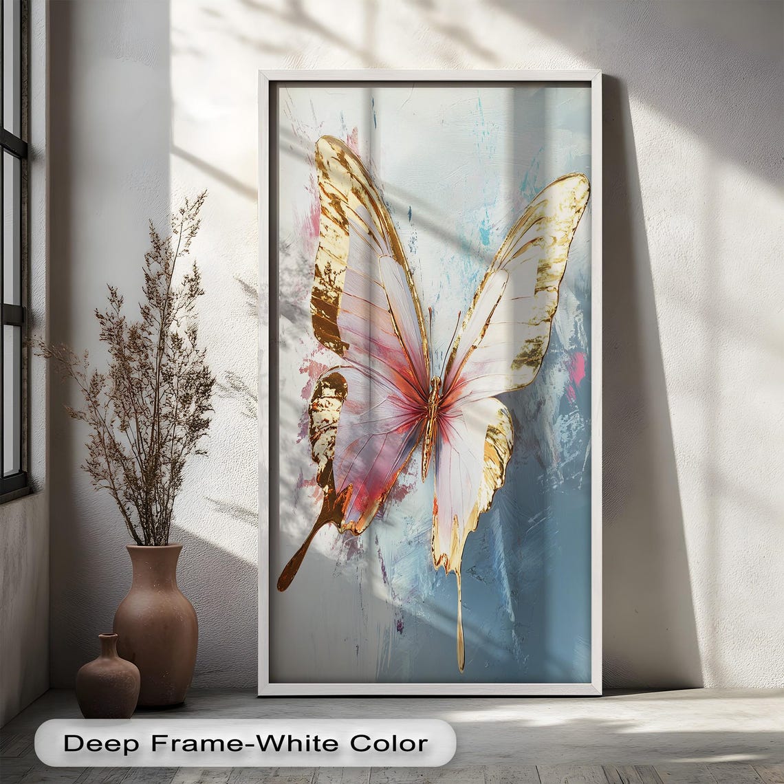 Golden Butterfly, Modern Abstract Bedroom Decor - Image 4