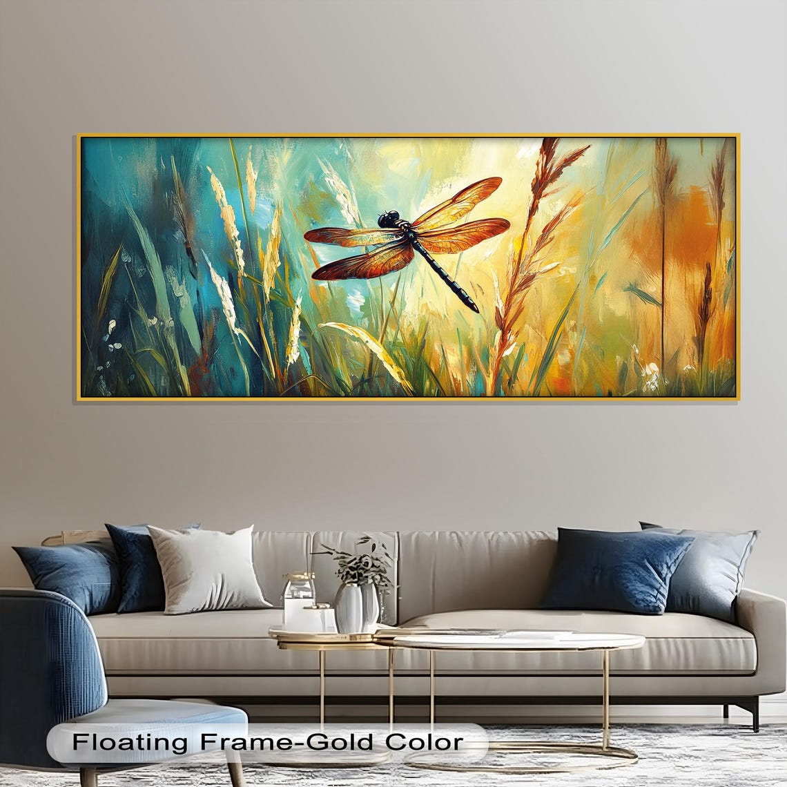 Dragonfly In Meadow, Rustic Modern Nature Print - Image 4
