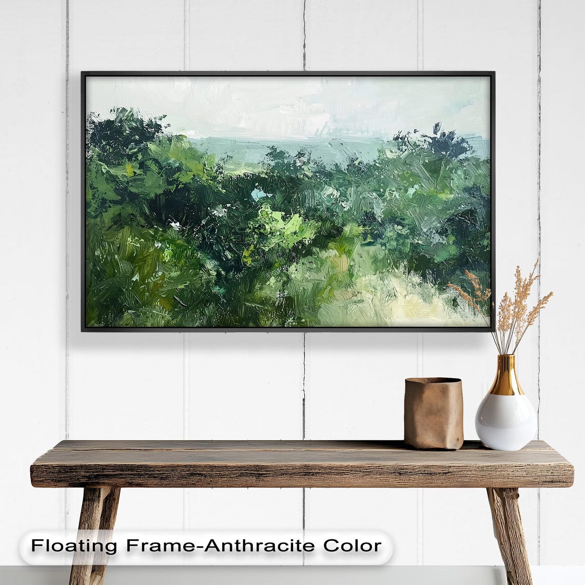 Green Forest Landscape, Tranquil Nature Artwork - Image 3