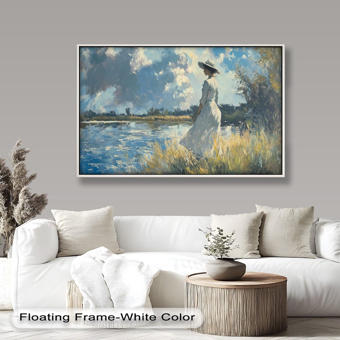 Woman By The Lake, Soft Romantic Impressionist Landscape