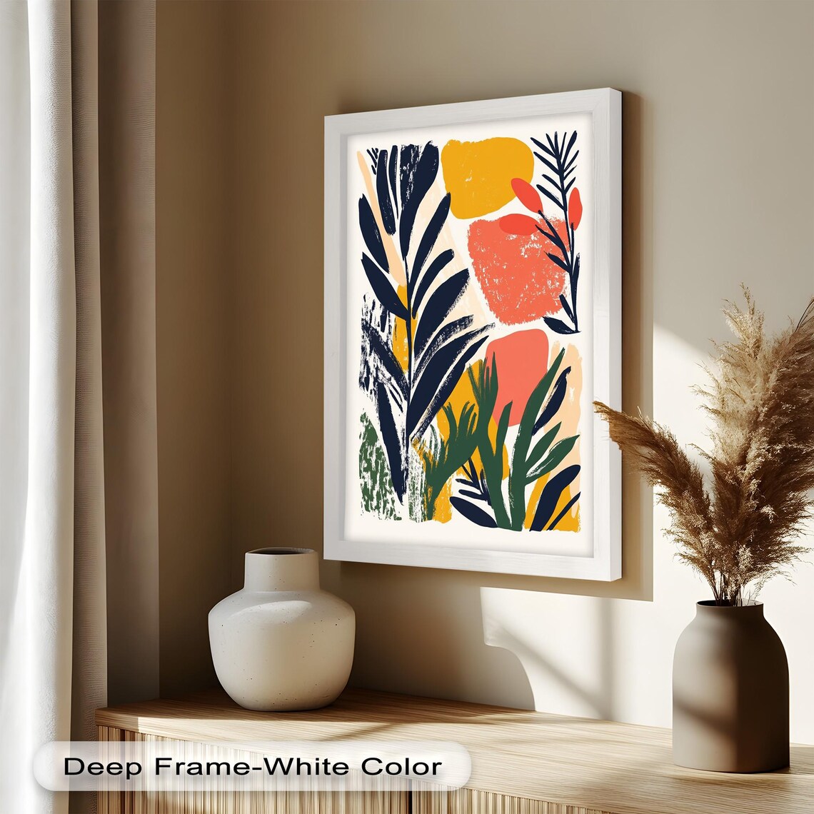 Abstract Botanical Vertical Art Print, Minimal Decor - Image 2