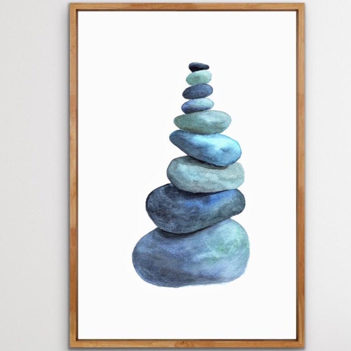 Balancing Stones Art Print, Minimalist Zen Decor