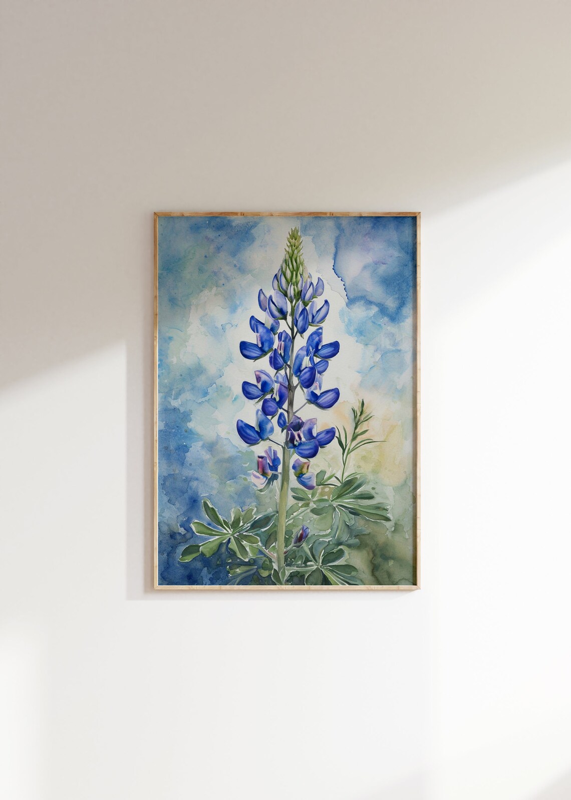 Bluebonnet Watercolor Art Print, Texas Farmhouse Decor - Image 2
