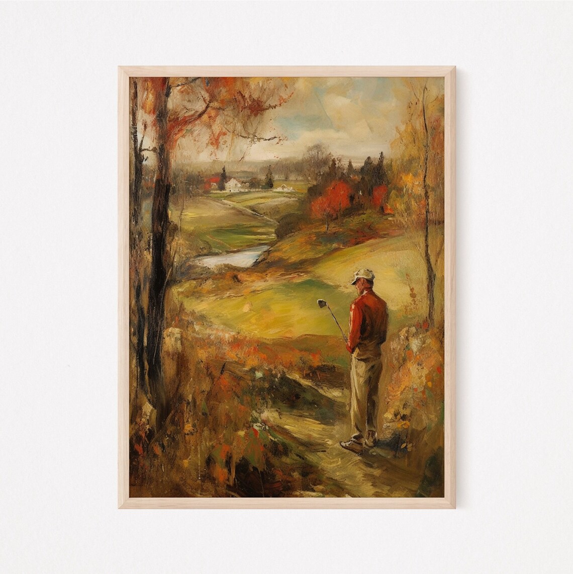 Vintage Golf Course Art Print for Man Cave Decor - Image 2