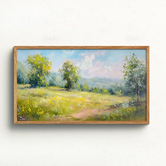Springtime Frame Tv Art Spring Frame Wall Decor Rustic Vintage Farmhouse Oil Painting 16 X 9 4k