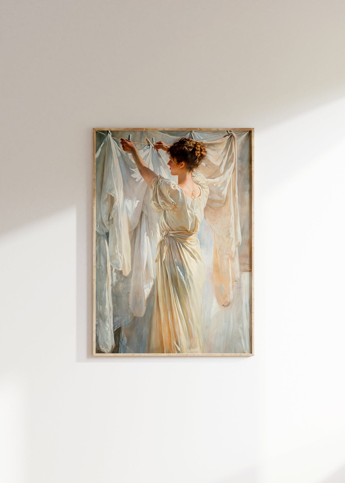 Clothesline Painting Vintage Laundry Room Art Print Wall Art Print Rustic Antique Farmhouse Decor - Image 2