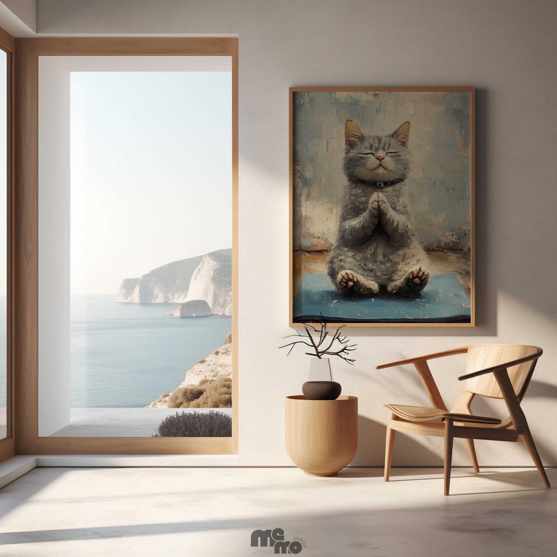 Yoga Meditation Cat Art Print, Funny Zen Cat - Image 2