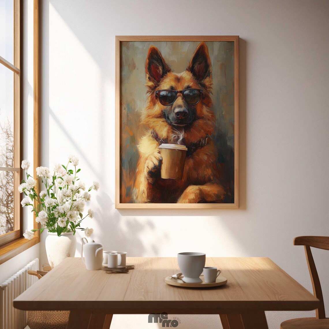 German Shepherd Coffee Wall Art, Funny Dog Art Print - Image 2