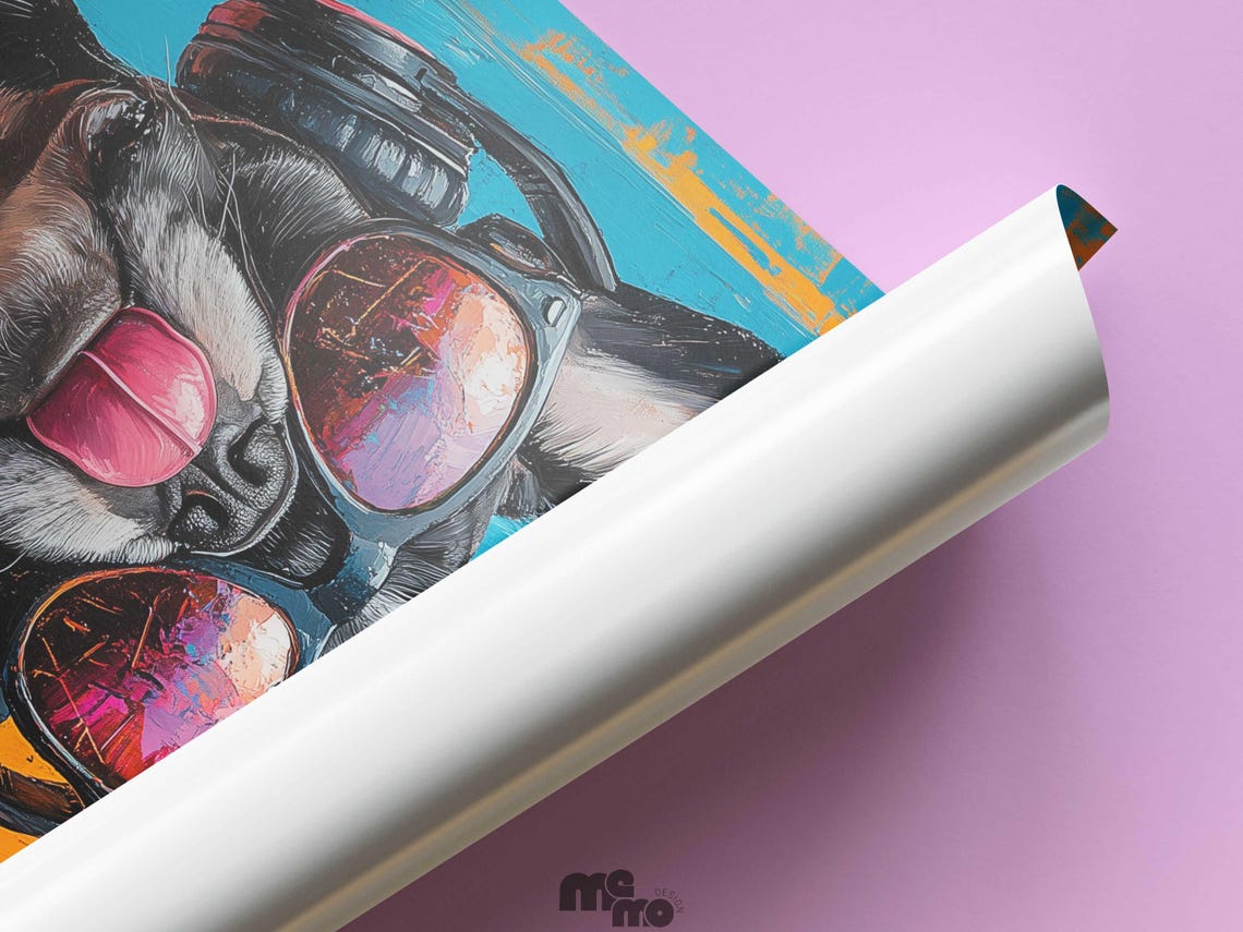 Funny French Bulldog DJ, Retro Dog Portrait Gift - Image 3